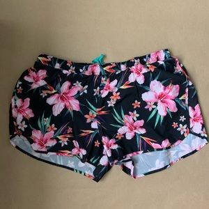 Hawaiian themed workout shorts